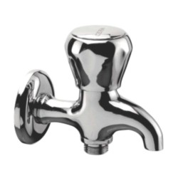Cera Ocean 2 way bib cock with single knob and wall flange Quarter Turn